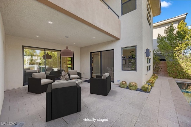 view of patio with an outdoor living space