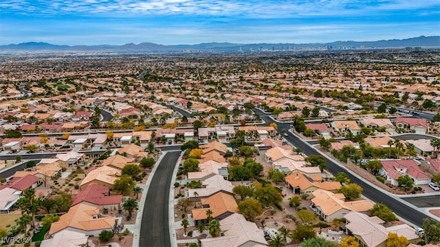 aerial view with a mountain view