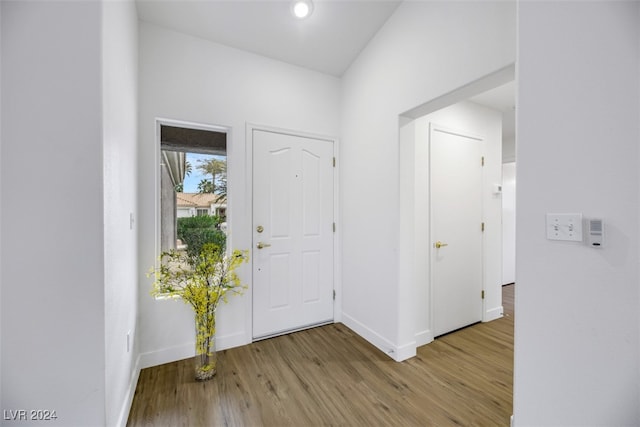 foyer entrance featuring light hardwood / wood-style flooring