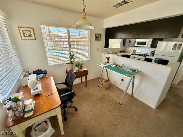 view of carpeted office