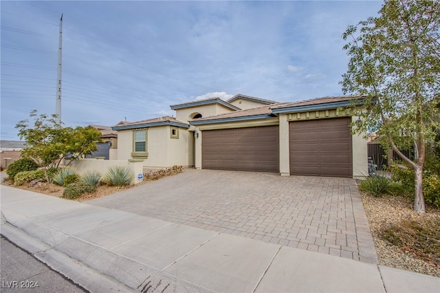 view of front of house with a garage