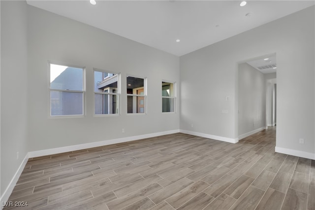 empty room featuring light hardwood / wood-style flooring