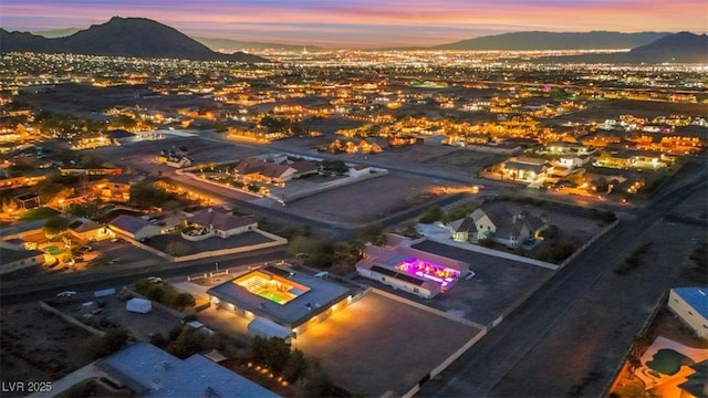 drone / aerial view with a mountain view