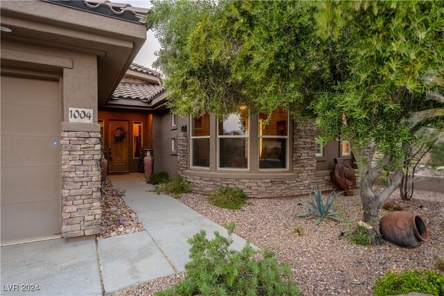 entrance to property with a garage