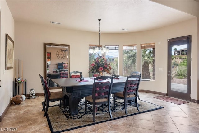 dining room featuring light tile patterned floors