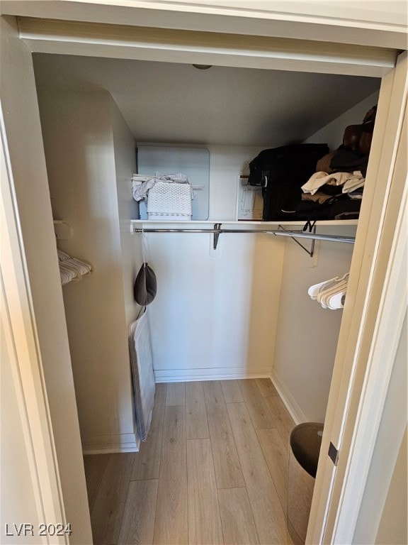 walk in closet featuring light wood-type flooring