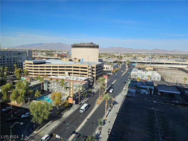 aerial view with a mountain view