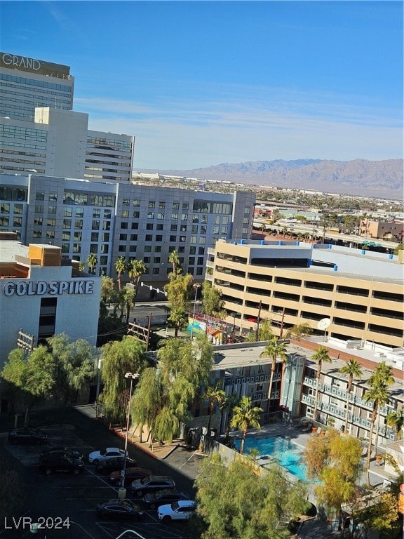 aerial view featuring a mountain view