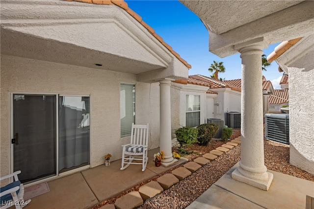 view of patio / terrace with central AC unit