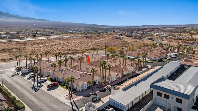 aerial view with a mountain view