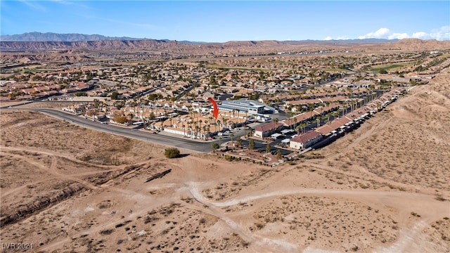 bird's eye view with a mountain view