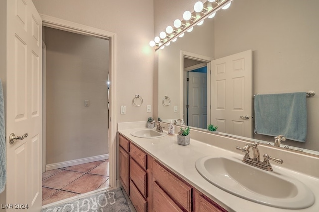 bathroom featuring vanity and tile patterned flooring