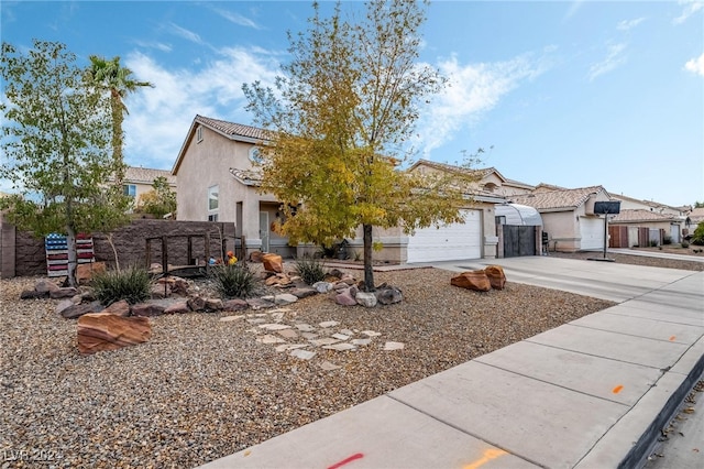 view of front of home featuring a garage