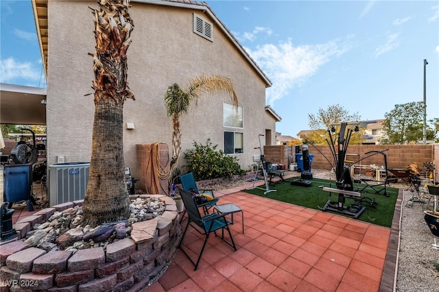 view of patio / terrace featuring central AC