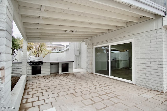 view of patio / terrace with area for grilling and an outdoor kitchen