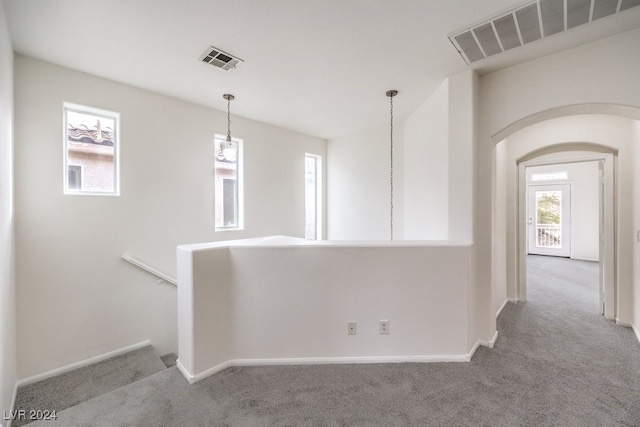 interior space featuring carpet flooring