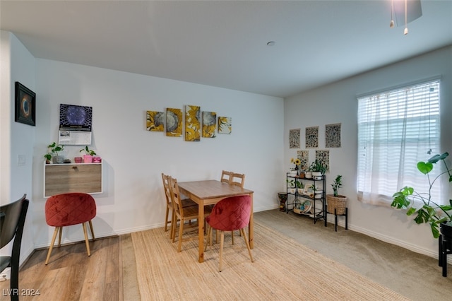 dining room featuring light wood-type flooring