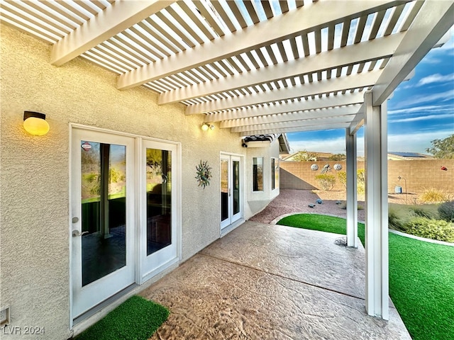 view of patio with a pergola