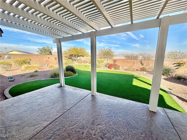 view of patio / terrace featuring a pergola