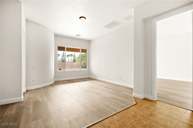 empty room featuring light wood-type flooring