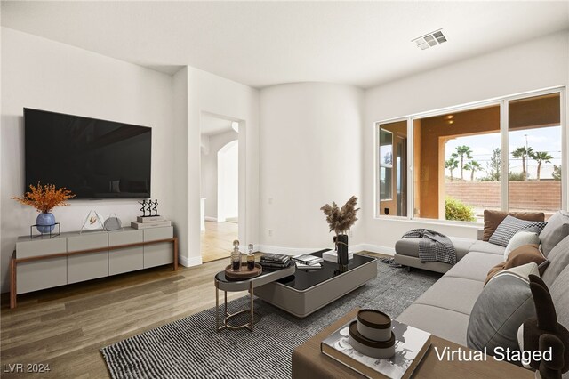 living room featuring wood-type flooring