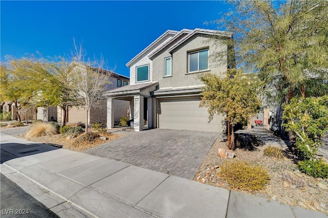 view of property with a garage