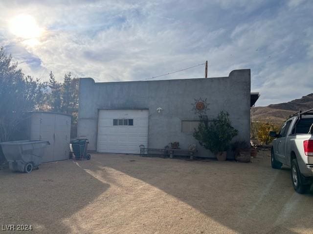 exterior space featuring a mountain view