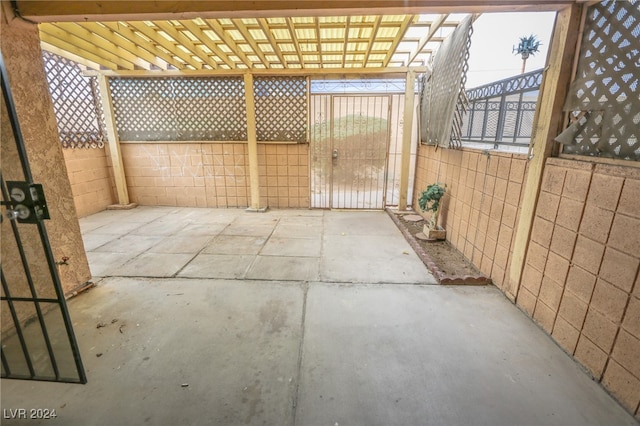 view of patio featuring a pergola