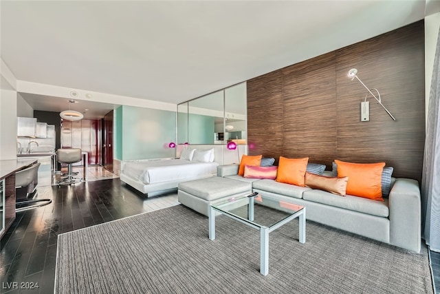 living room featuring wood-type flooring