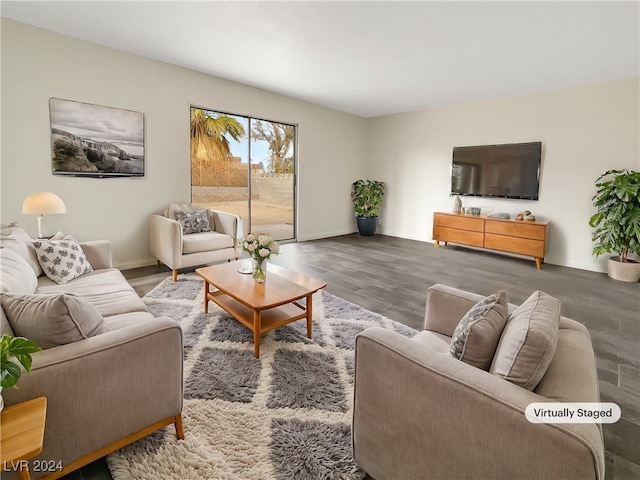 living room with wood-type flooring