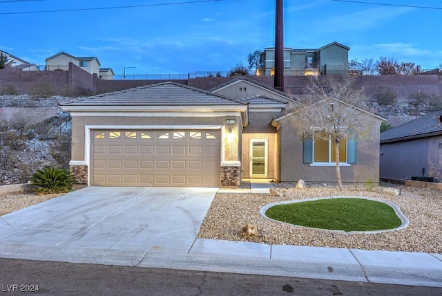 view of front facade featuring a garage