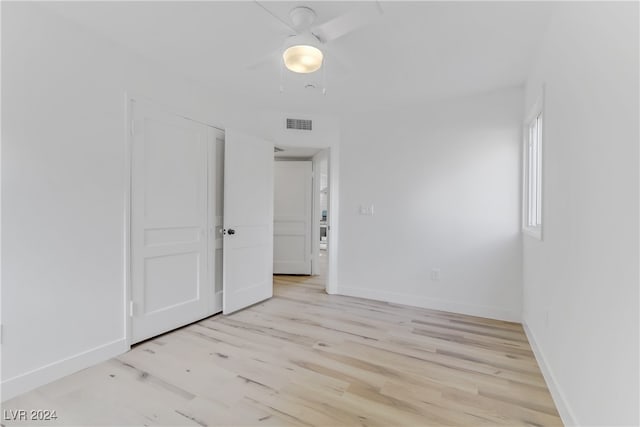 empty room with light wood-type flooring