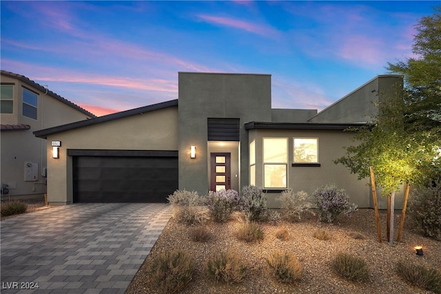 view of front of home featuring a garage