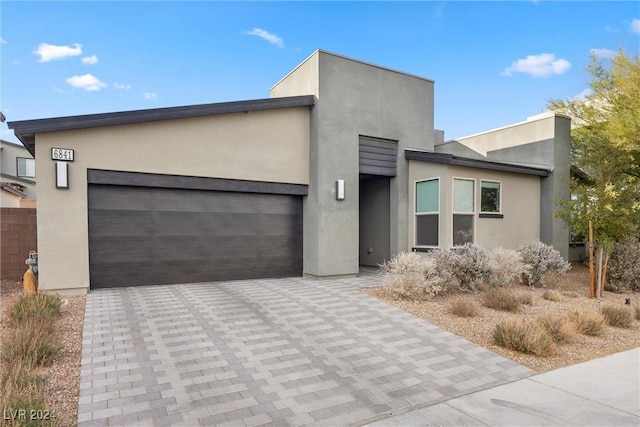 contemporary house featuring a garage