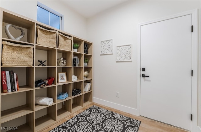 mudroom with light wood-type flooring