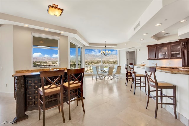 dining room with an inviting chandelier