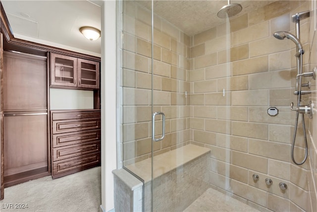 bathroom with walk in shower