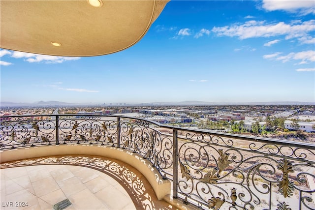 balcony with a mountain view