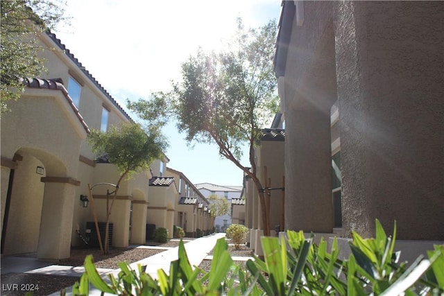 view of road with a residential view