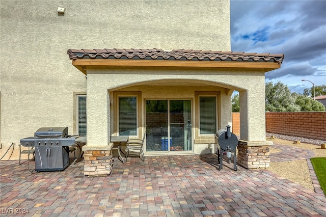 view of patio featuring grilling area