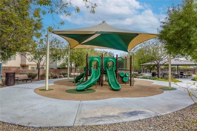 view of play area featuring a gazebo