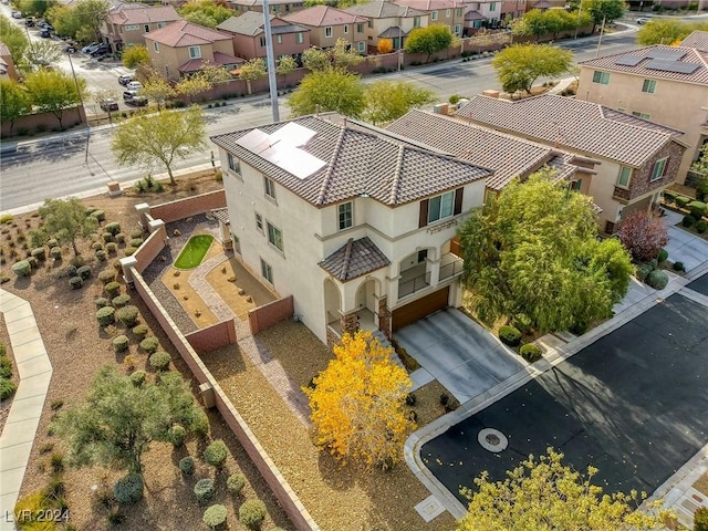 drone / aerial view with a residential view