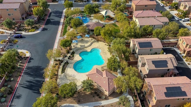 aerial view with a residential view