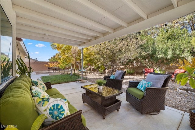 view of patio featuring outdoor lounge area