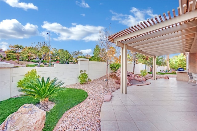 view of patio with a pergola