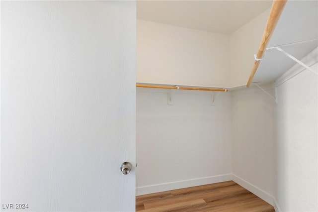 spacious closet with wood finished floors