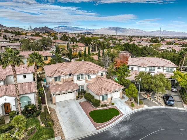 bird's eye view featuring a mountain view