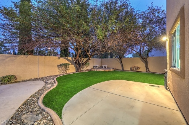 view of yard featuring a patio area