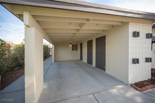 view of patio / terrace with a carport