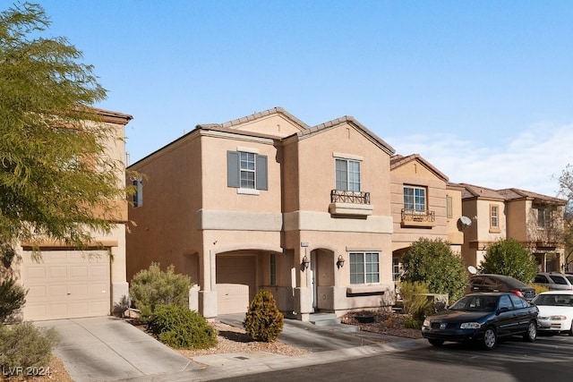 view of front of property featuring a garage